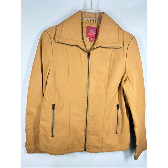 Faded Glory Jackets & Blazers - Faded Glory outerwear leather blazer pumpkin color size medium/8-10
